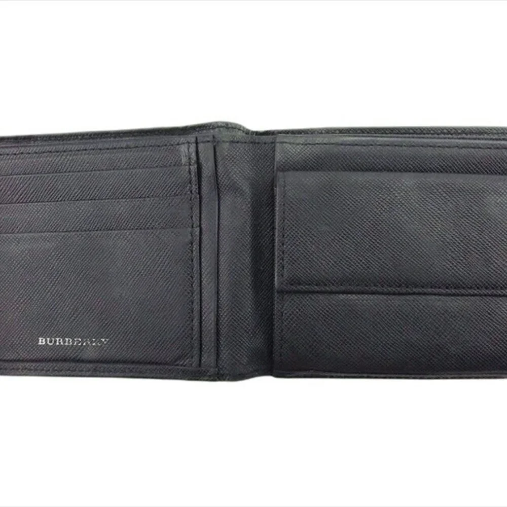 Burberry Bi -fold wallet embossed leather Authentic USED - Picture 9 of 9